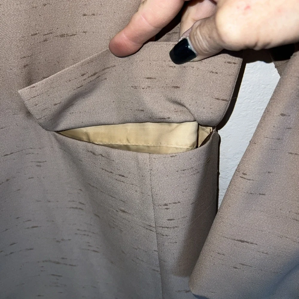 After Six Taupe Blazer with Dark Brown Trim